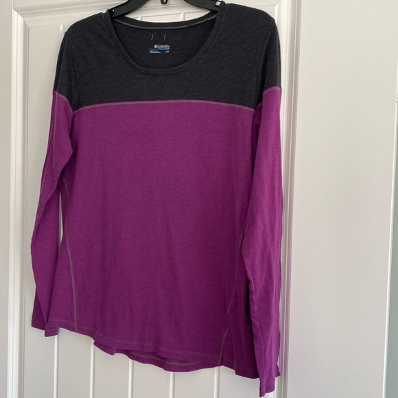 Columbia Colorblock Athletic Workout Long Sleeve T-Shirt Size Large - Picture 2 of 7